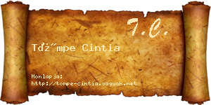 Tömpe Cintia névjegykártya
